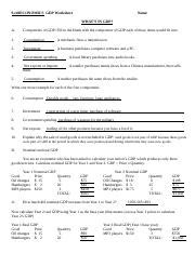 Gdp Worksheet Docx E Economics Gdp Worksheet Name What S In Gdp