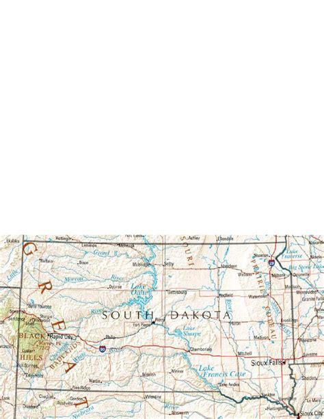 Shaded Relief Map Of South Dakota Reference Map Docsharetips