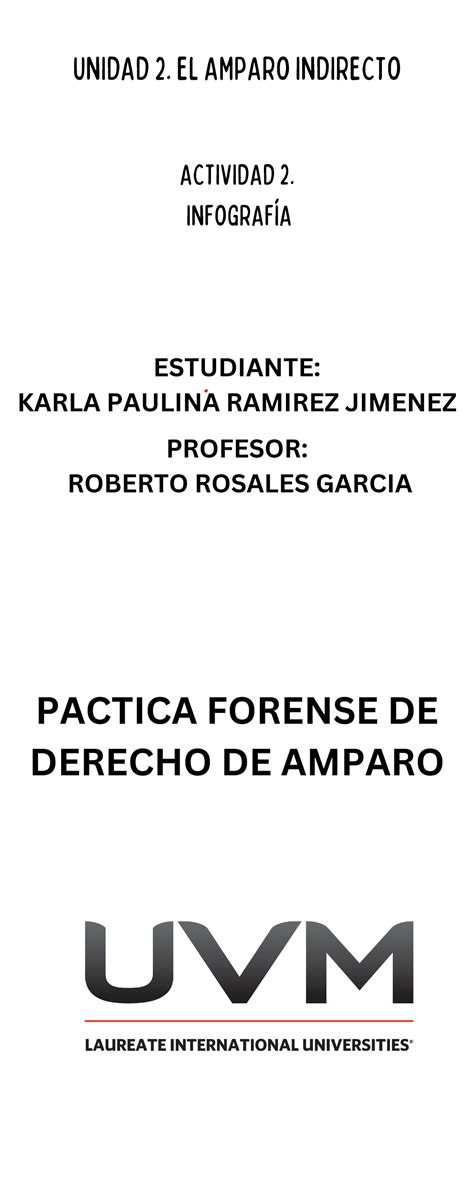 A2 Krjpda UNIDAD 2 EL AMPARO INDIRECTO ACTIVIDAD 2 INFOGRAFÍA