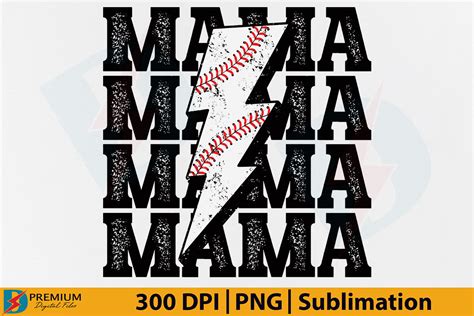 Baseball Mama Mom Png Lightning Bolt Graphic By Premium Digital Files