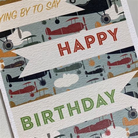 Plane Birthday Card Etsy Uk