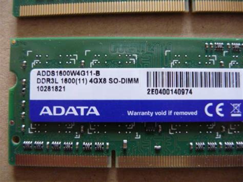 Adata Adds1600w4g11 B Sodimm Ddr3l Pc3l 12800 4gb×2枚2gb｜売買されたオークション情報