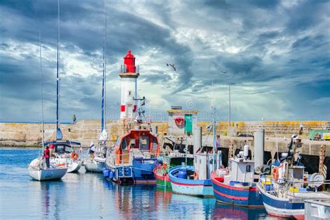 Brittany Ile De Groix Harbor Stock Image Image Of Navigation Green