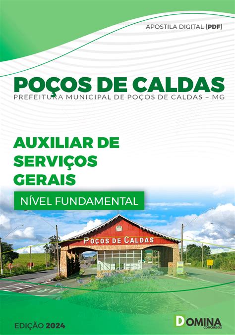 Apostila Pref Poços de Caldas MG 2024 Auxiliar Serviço Gerais