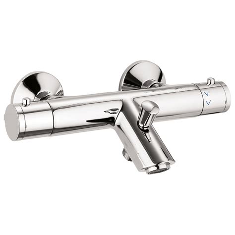 Crosswater Kai 2 Hole Exposed Chrome Thermostatic Bath Shower Mixer Tap