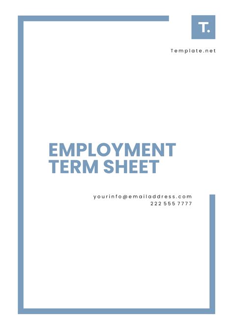 Free Employment Term Sheet Template Edit Online And Download