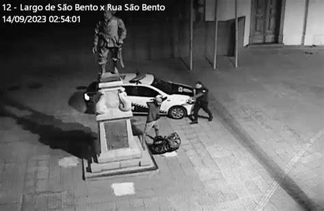 Vídeo Homem é Preso Em Flagrante Tentando Roubar Estátua Em Sorocaba