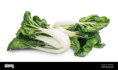 Fresh Pak Choi Cabbage Isolated On White Background Stock Photo Alamy