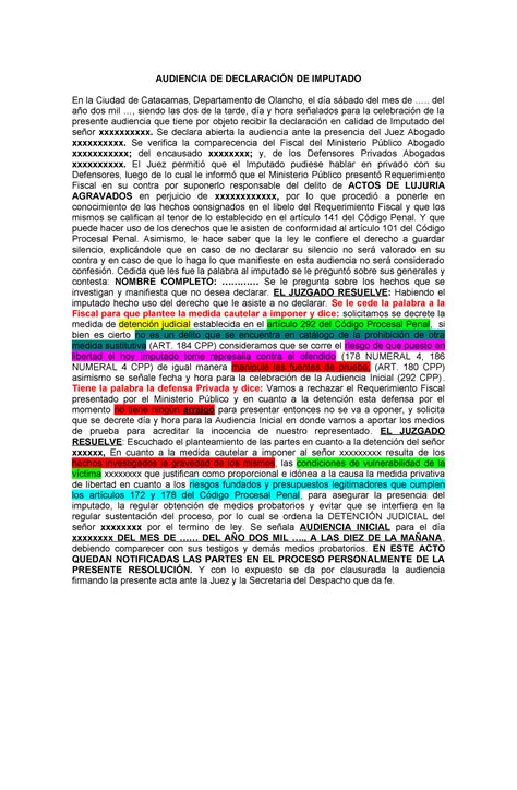 Audiencia De Imputado 000 2020 Audiencia De DeclaraciÓn De Imputado