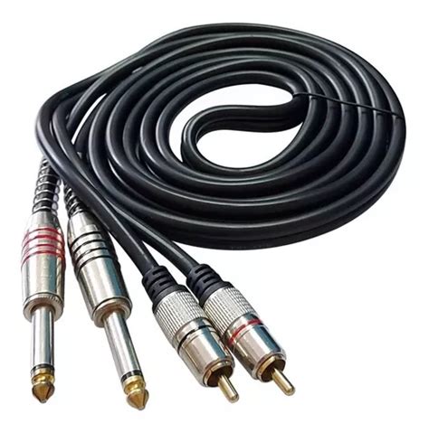 Cabo 2 P10 Mono Macho X 2 Rca Macho Profissional 2 Metros