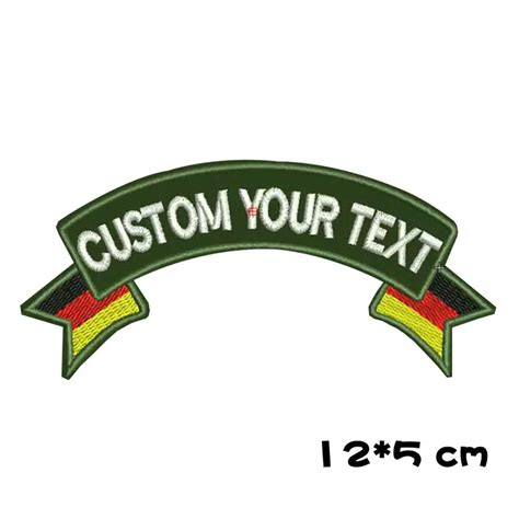 Custom Germany Flag Name Patches Personalized Iron On Hook Backing 12