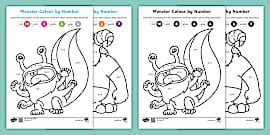 EYFS Minibeasts Colour By Number Worksheets Twinkl