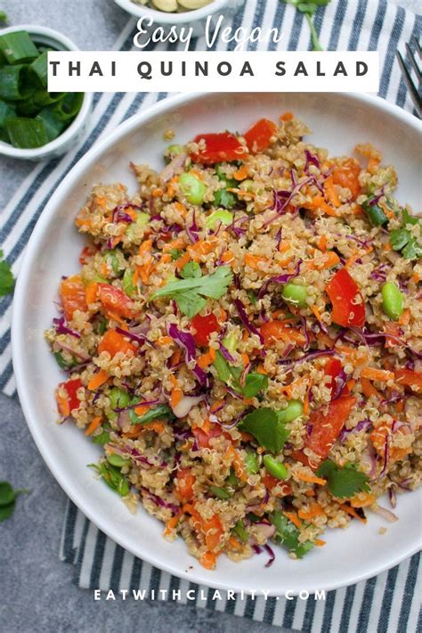 Vegan Thai Quinoa Salad Recipe Vegan Salad Recipes Quinoa Salad