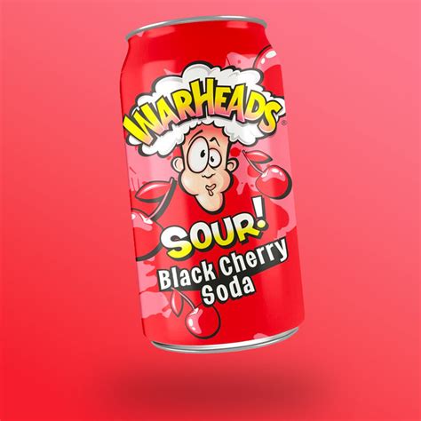 Warheads Sour Black Cherry Soda Cseresznye ízű Savanyú üdítőital 355ml