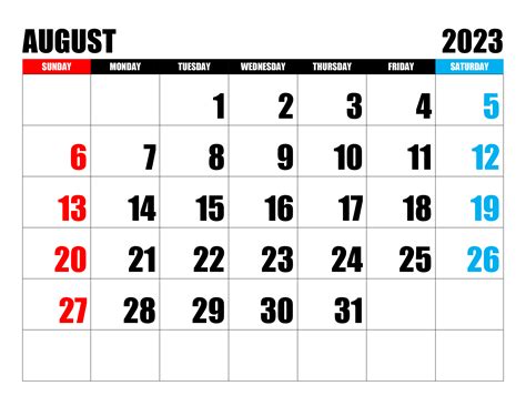 August Calendar With Holidays