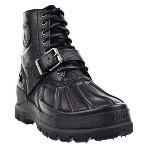 Polo Ralph Lauren Oslo High Men S Boots Oiled Leather Black