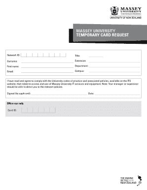 Fillable Online Massey Ac Temporary Staff Card Request Formindd Fax