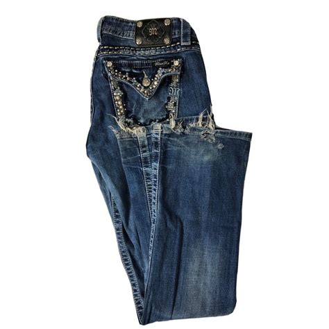 Miss Me Womens X Blue Denim Jeans Bootcut Depop