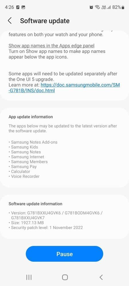 Samsung Software Updates On Twitter Samsung Galaxy S Fe G One Ui