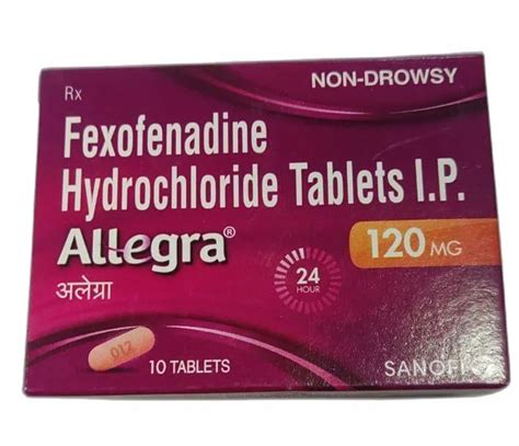 Allegra Fexofenadine Hydrochloride Tablets At Rs Box Fexofenadine