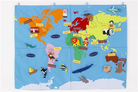 G1003370 Cloth Wall Map World 90 X120cm Gls Educational Supplies