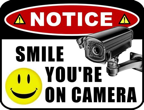 Notice Smile Your On Camera 9 X 11 5 Laminated Security Sign EBay