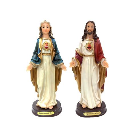 Inch Sacred Heart Of Mary Jesus Statue Figurine Imagen Sagrado