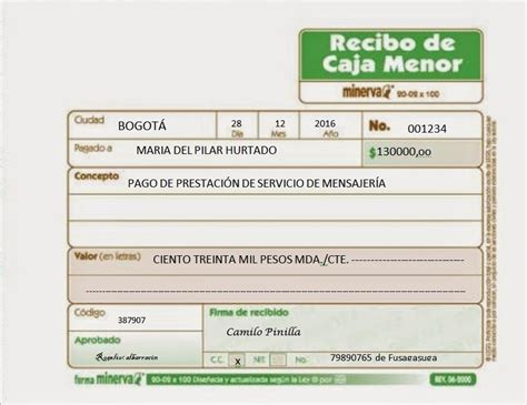 C Mo Se Llena Un Recibo De Caja Menor Educaci N Activa