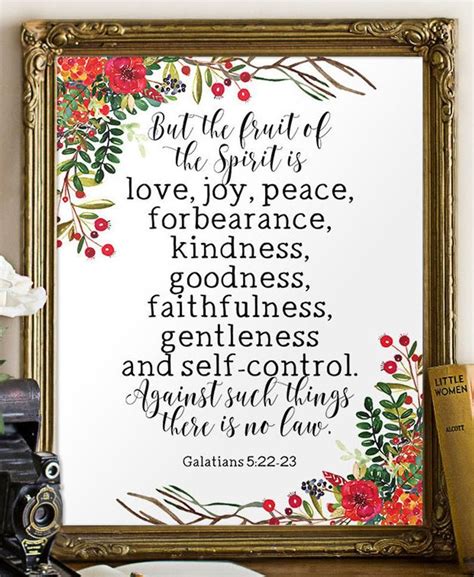 Bible Verse Print Fruit Of The Spirit Wall Art 8x10 11x14 Etsy