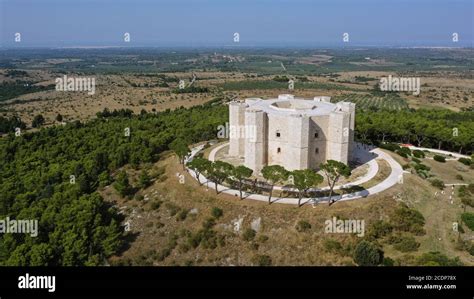 Castel del Monte, Barletta, Andria, Trani, Puglia / Italy: Aerial view ...