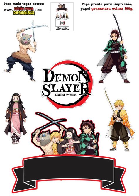 Kit Topper Topo De Bolo Menina Demon Slayer Personalizado Elo7 Porn