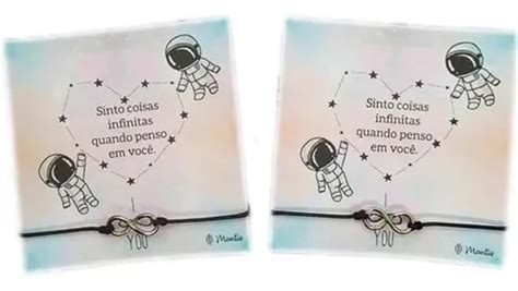 Pulseiras Casal Namorados Infinito Duplo Astronautas Kit Frete grátis