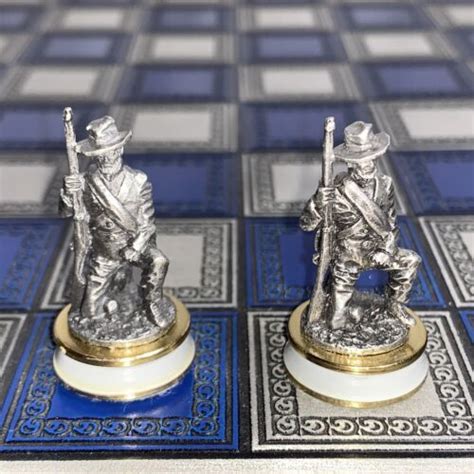 Franklin Mint Civil War Chess Set Confederate Pawn Pieces Pewter