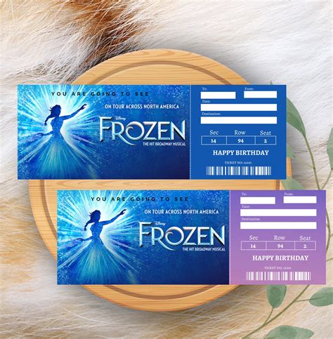 Printable Frozen Broadway Surprise Ticket Frozen The Musical Theatre