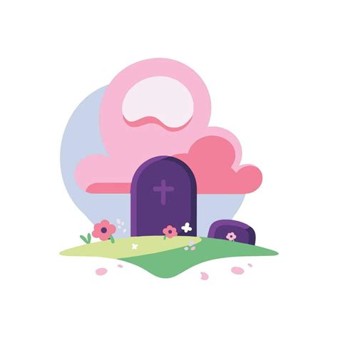 Hand Drawn Halloween Gravestone in flat style 25663092 Vector Art at ...