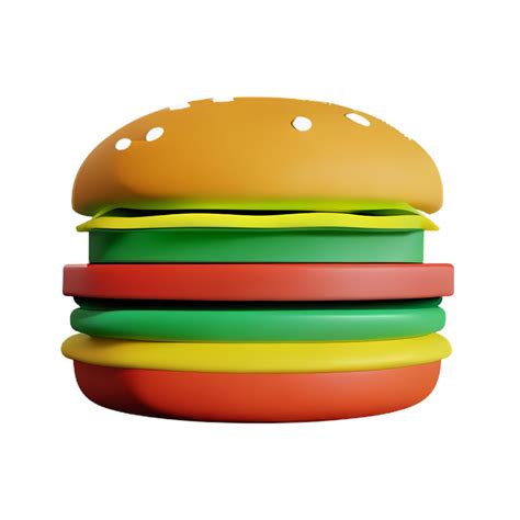 Hamburger 3d Rendering Icon Illustration 28587827 Png