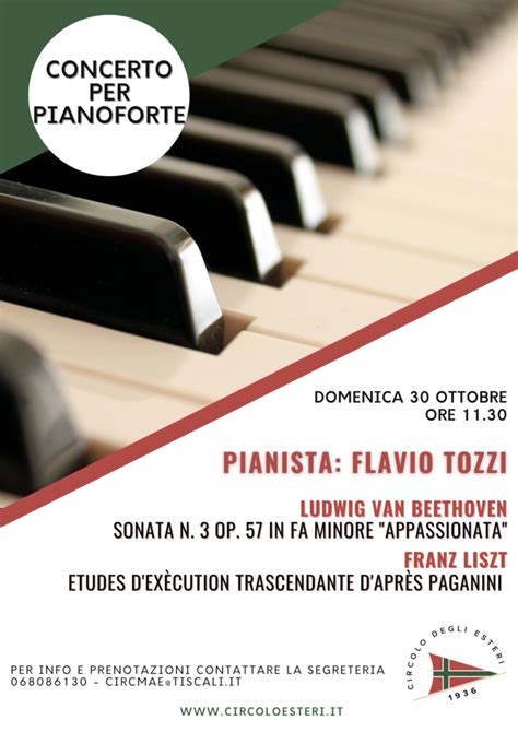 Concerto Per Pianoforte Maestro Flavio Tozzi Domenica Ottobre