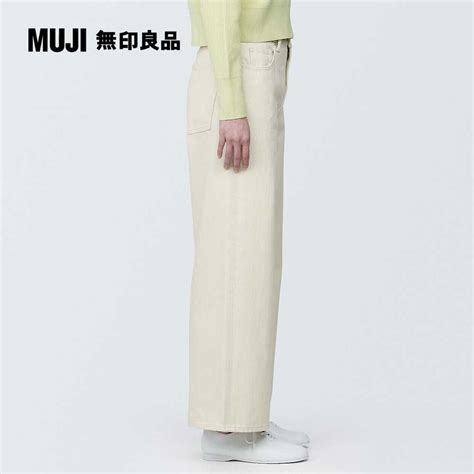 Muji 無印良品 女有機棉丹寧寬版寬鬆褲 Pchome 24h購物