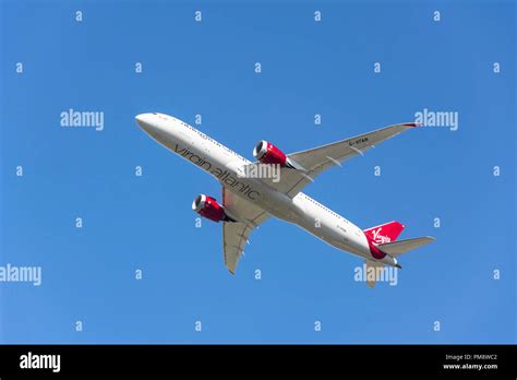 Virgin Atlantic Boeing 787-9 Dreamliner aircraft taking off from Heathrow Airport, Greater ...