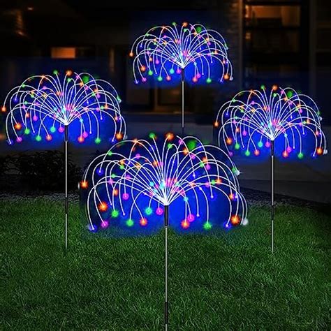 Lot De Feux D Artifice Solaires Led Pour Ext Rieur Modes De