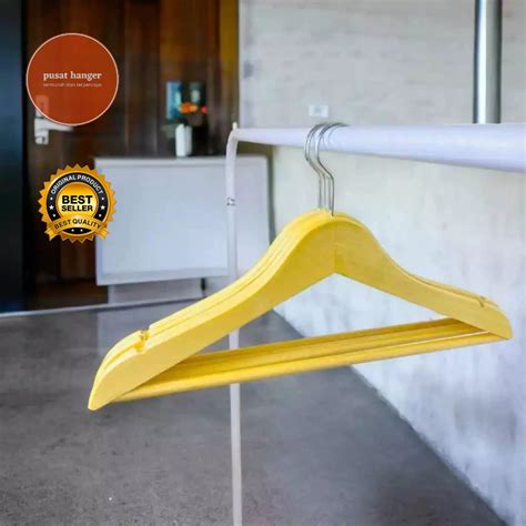 Jual 1 LUSIN HANGER KAYU PREMIUM PALANG BAJU DEWASA NATURAL Shopee