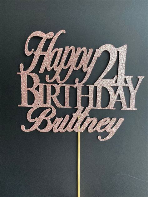 Any Numbercustom Birthday Cake Topper 21 Cake Topper Happy 21st