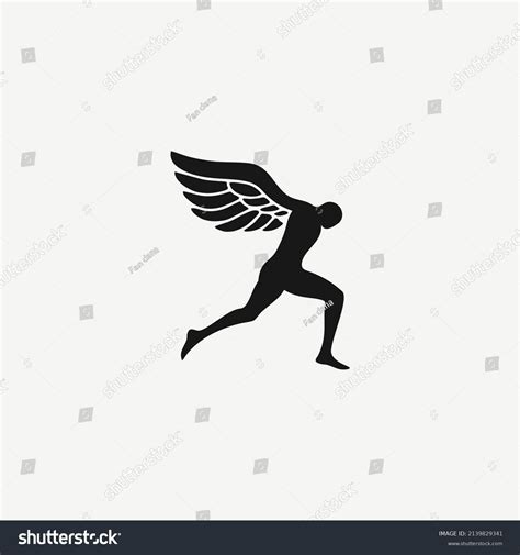 Flying Man Logo Wings Human Silhouette Stock Vector (Royalty Free ...