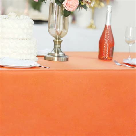 Efavormart 60x102 Orange Wholesale Linens Rectangle Polyester Tablecloths Banquet Table Linen