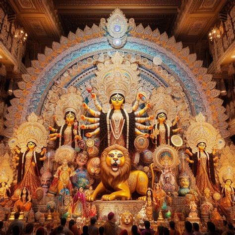 Happy Durga Puja Navratri Festival Of India Premium AI Generated Image