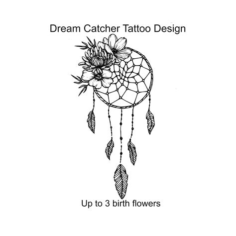 Dreamcatcher Tattoo Designs With Flowers