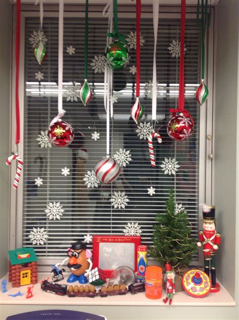 Santa's Workshop window decorations | Christmas cubicle decorations, Office christmas ...