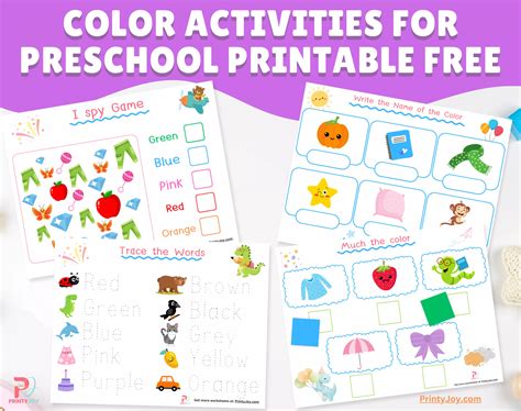 Free Printable Color Activities for Preschool