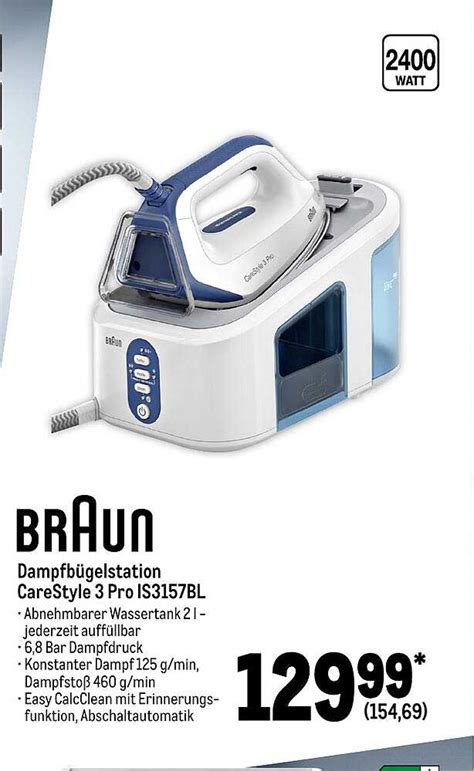 Braun Dampfbügelstation Carestyle 3 Pro Is3157bl Angebot bei METRO