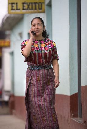 Native Kakchiquel Wearing Traditional Dress Huipil Editorial Stock